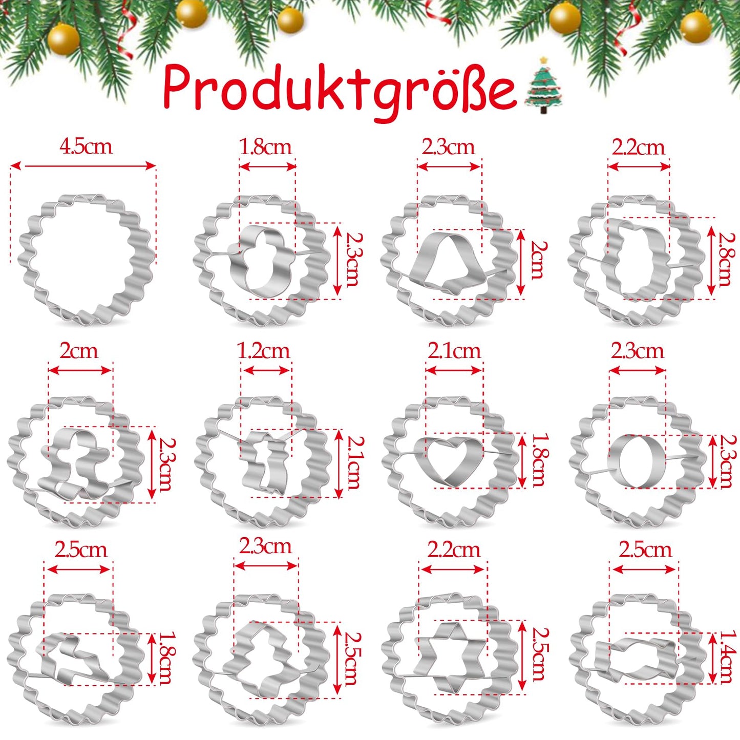 Weihnachten Ausstechformen Set 12 Stueck Plaetzchen Lebkuchenmann