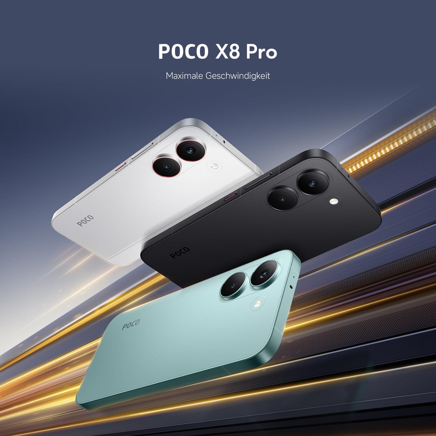 XIAOMI Poco X8 Pro Smartphone 8GB+256GB, Handy mit Android, Dimensity 8500-Ultra Prozessor, 6500mAh Akku, Ultra-helles AMOLED Display, 50MP Sony IMX882 Hauptkamera mit OIS, Schwarz, 3 Jahre Garantie