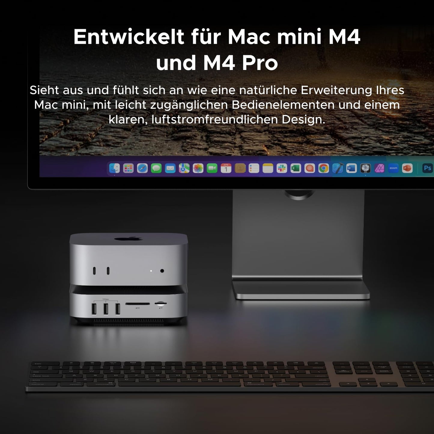 UGREEN Maxidok Thunderbolt 5 Mac mini Dock, Revodok 10-in-1 TBT5 Docking Station, 120Gbps Datentransfer, 8TB M.2 NVMe SSD, Single 8K/ Dual 6K@60Hz, SD/TF 4.0, Kühlsystem für Mac mini M4/M4 Pro