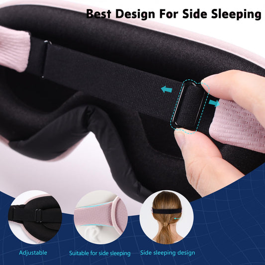 3D Schlafmaske mit Optimiertem Gummiband und Ohrstöpseln