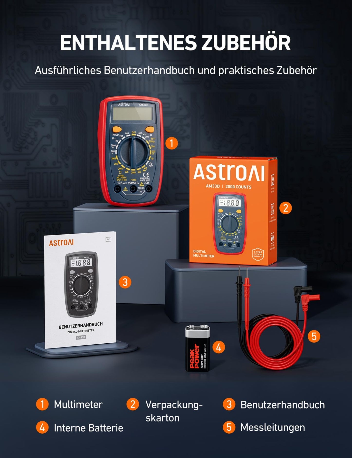 Digitales Messgerät Voltmeter Stromtester für Haushalt und Kfz