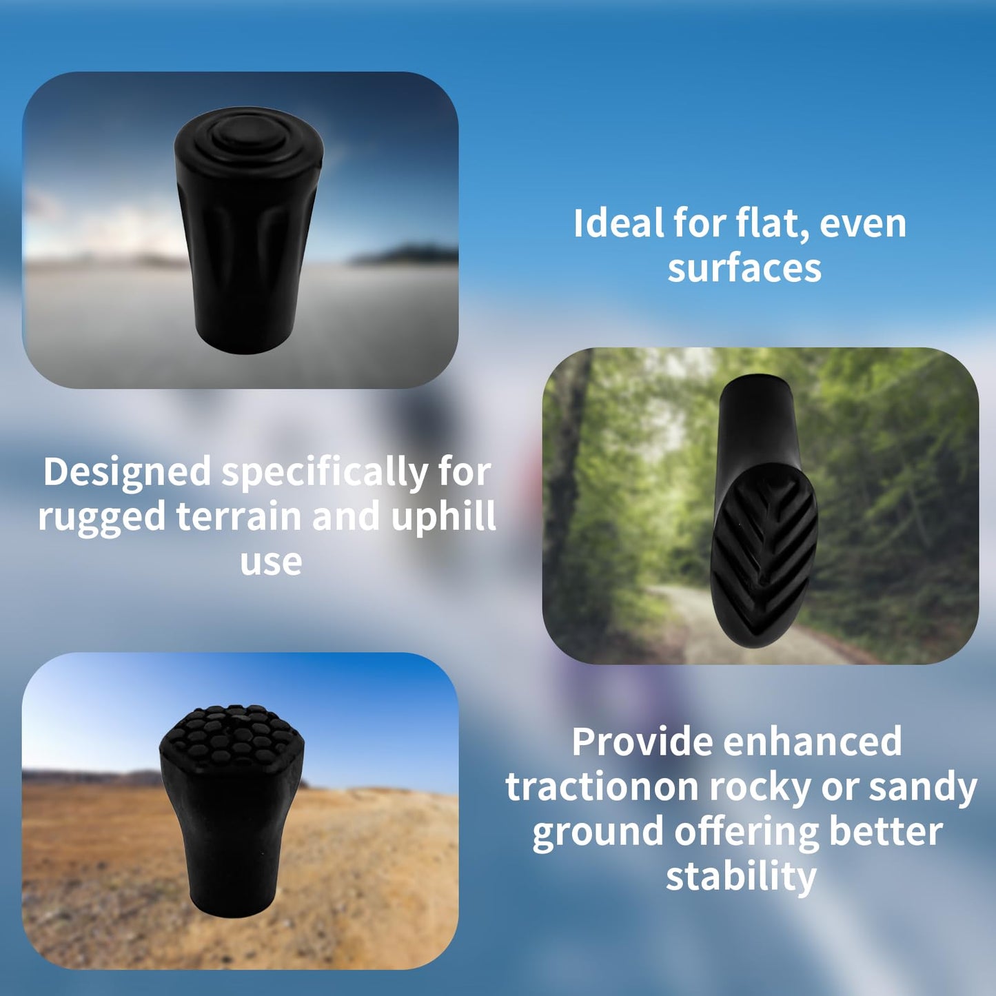 16er Set Gummipuffer für Wanderstöcke 11mm zuverlässig robust