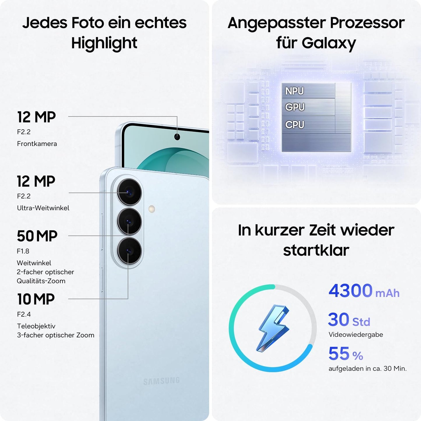 Samsung Galaxy S26 AI Smartphone mit Galaxy AI, Ohne Vertrag, Handy mit Android, 12 GB RAM, 512 GB Speicher, AP Prozessor, 50 MP, Cobalt Violet, 3 Jahre Herstellergarantie [Exklusiv auf Amazon]