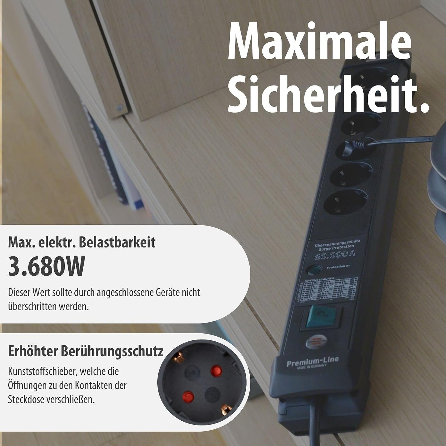 Brennenstuhl Premium 6-Fach Steckdosenleiste mit Überspannungsschutz