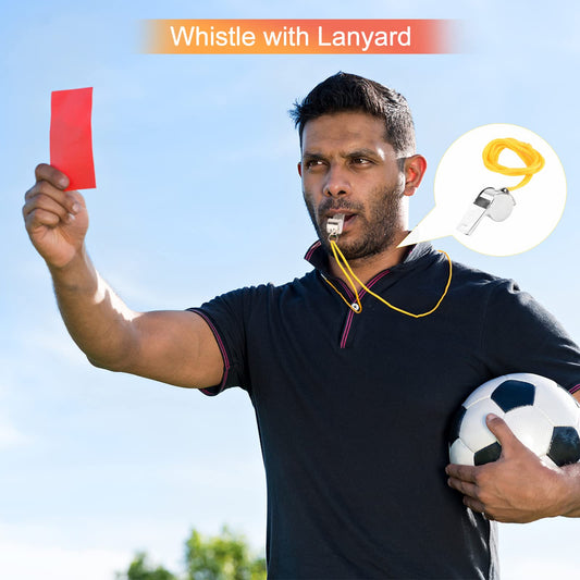 Schiedsrichter Set mit Karten Pfeifen Tasche Punktebuch für Fußball