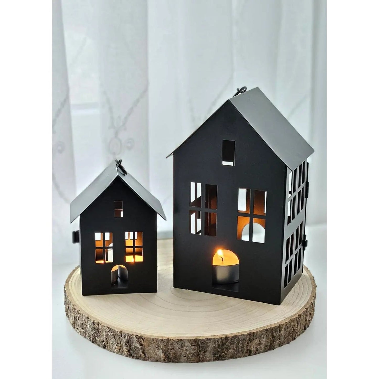 Haus Metall schwarz Dekoration meinposten 3 Set Laternen Windlicht