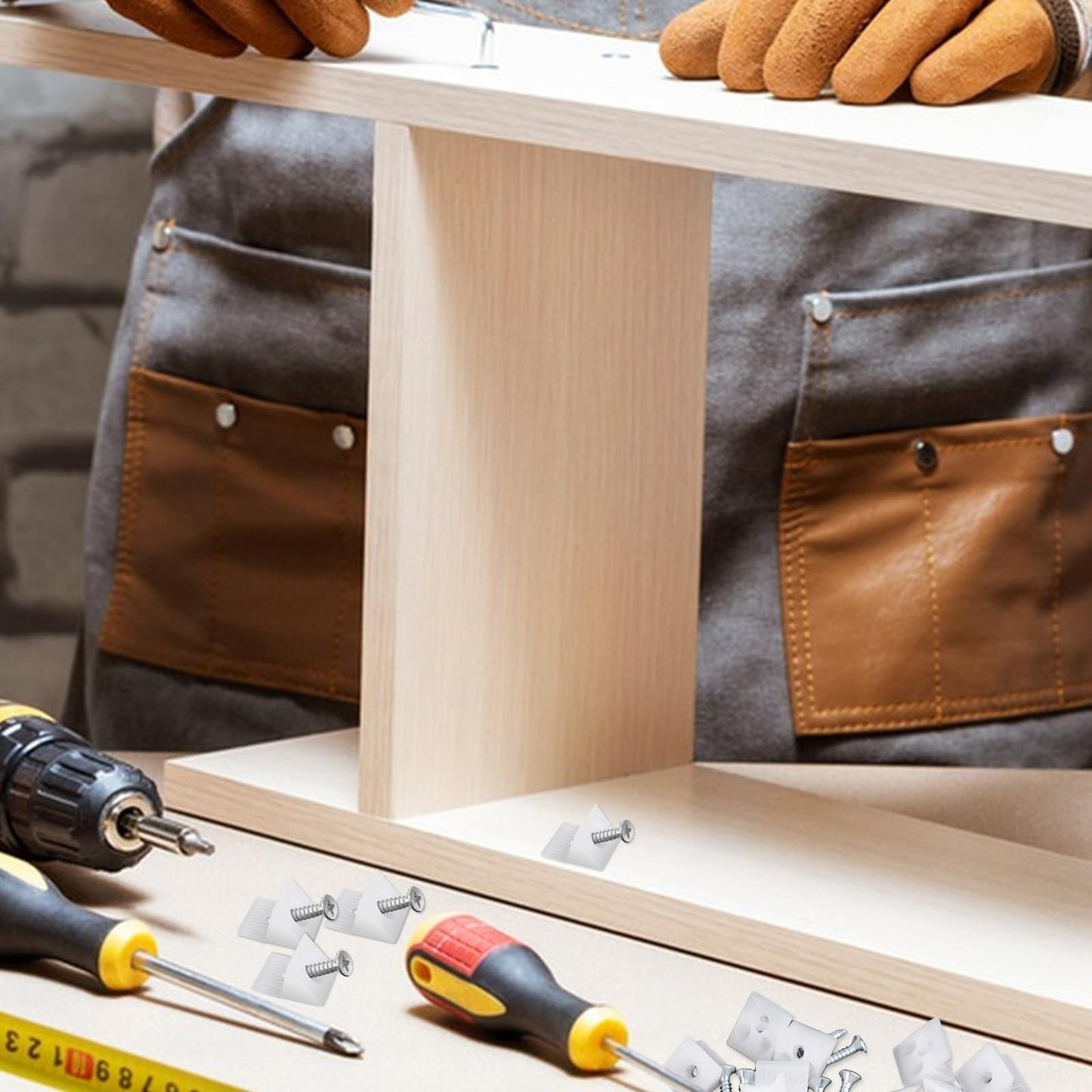 VFANDV Rückwandverbinder Set Kunststoff Schrauben Möbelbefestigung