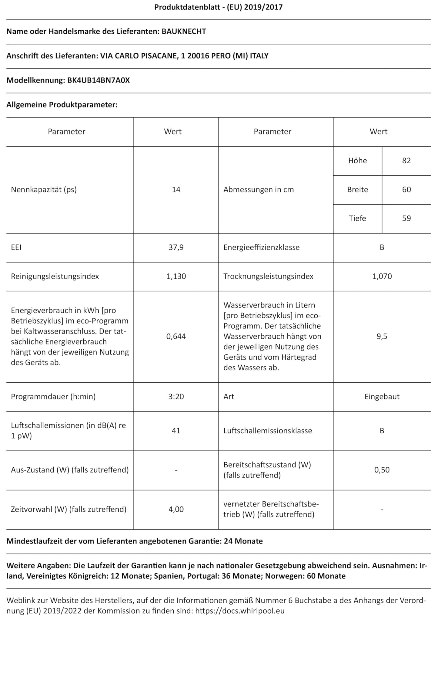 Bauknecht BK4FB14BN7A0X Freistehender-Geschirrspüler/ 60 cm/ActiveDry–Türöffnungssystem/Startzeitvorwahl/MultiZone–separates Ober-oder Unterkorbspülen/Besteckschublade–flexibel beladbar