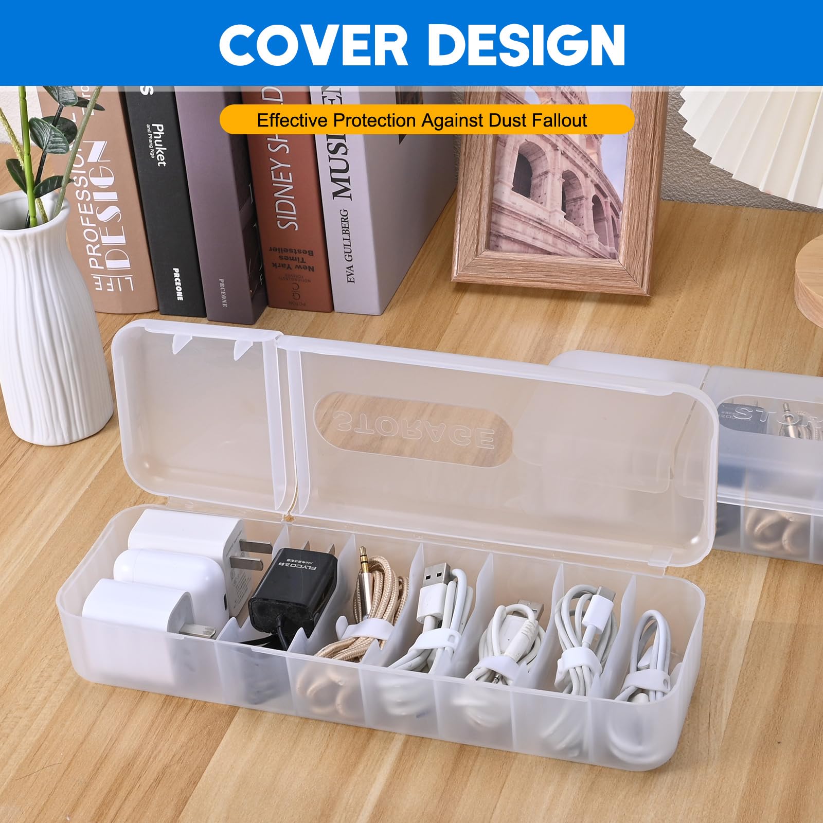 2er Set Kabel Organizer Box zur flexiblen Kabelaufbewahrung und Sortierung schwarz-MumdoYAL