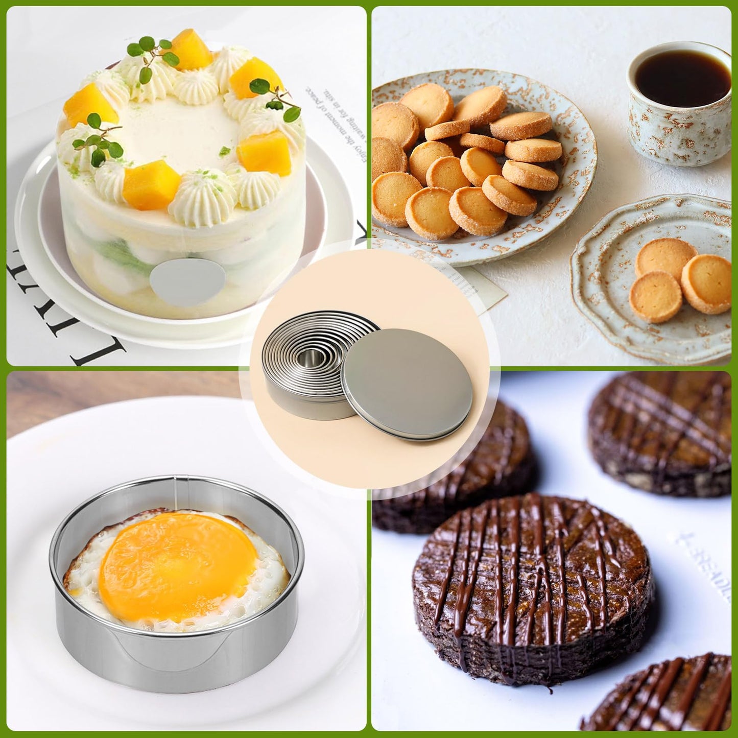 Runde Ausstechformen Set aus Edelstahl mit Box fuer Gebaeck und K