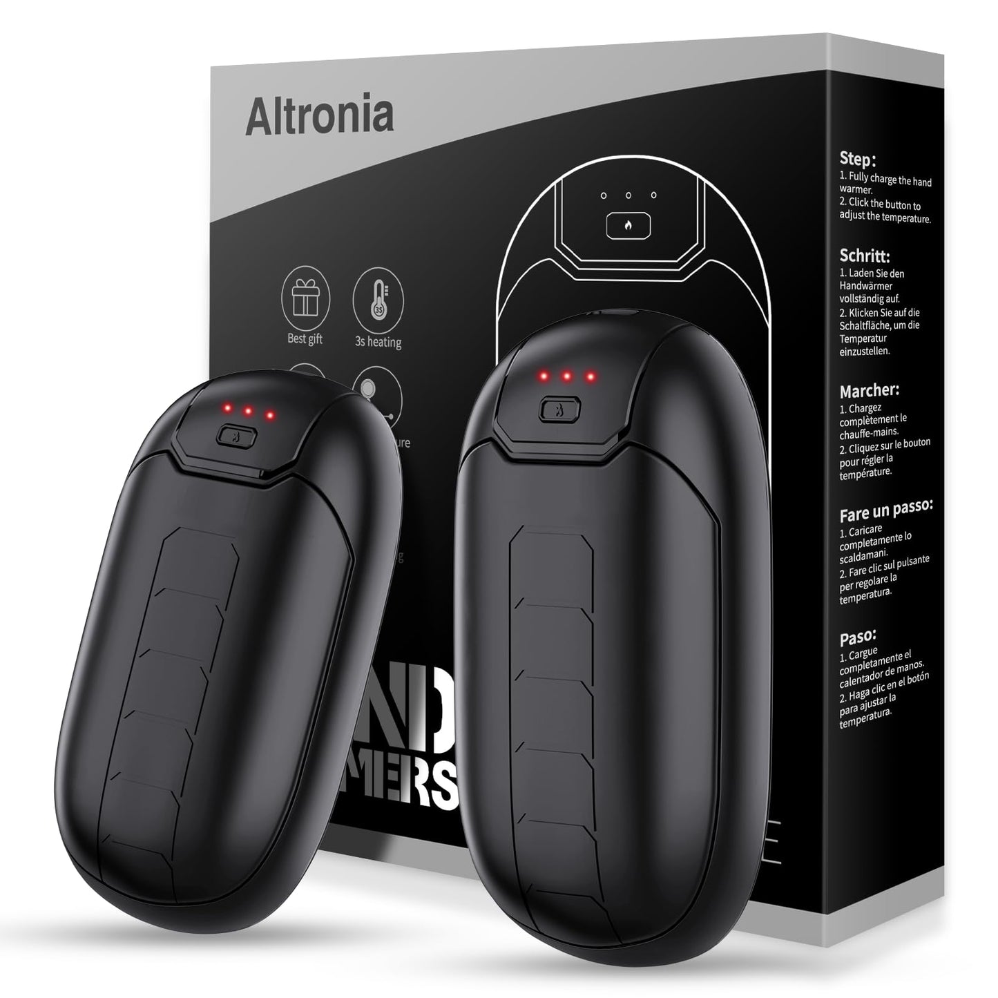 Tragbarer Magnetischer Handwärmer mit 3 Heizstufen für Outdoor