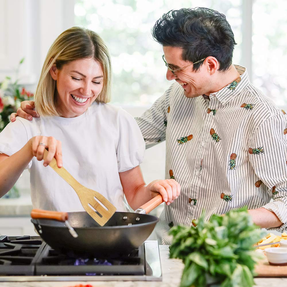 Bambus Kochlöffel Set 6 Stück natürliche Küchenhelfer Holzlöffel Spatel-joeji's Kitchen