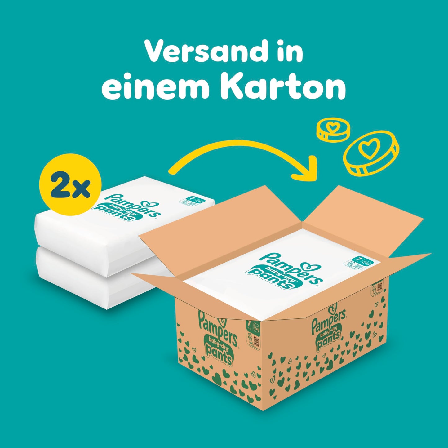 Pampers Baby-Dry Pants Größe 7, 148 Stück, 15kg+, 360° auslaufsichere Passform für Tag und Nacht