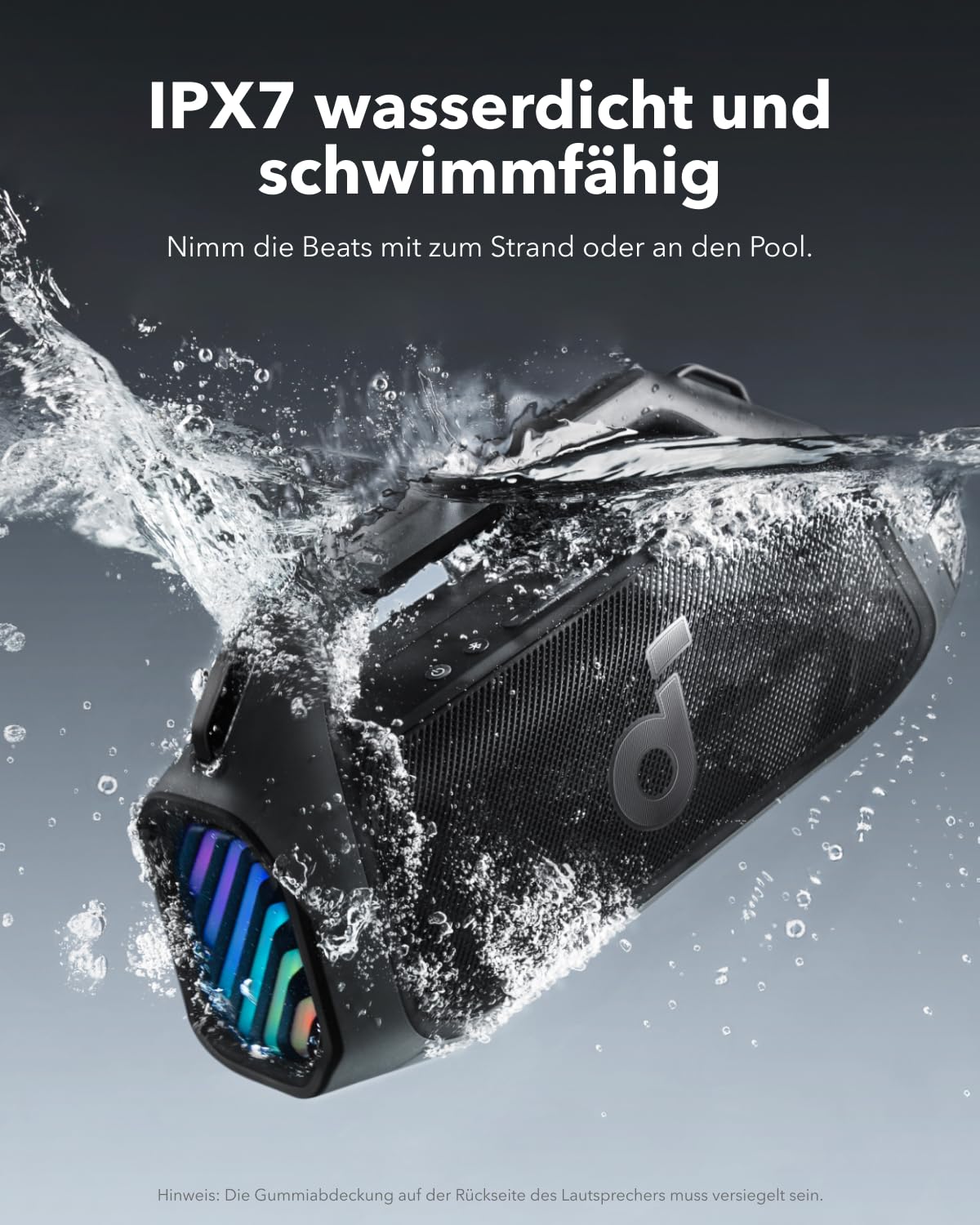soundcore Boom 2 Plus Outdoor Lautsprecher, 140W, 2+2 Channel, BassUp 2.0, 20h, Schnellladung, IPX7 wasserdicht, RGB Lichter, USB-C, Power Bank, BT 6.0, tragbarer Bluetooth Lautsprecher, Camping