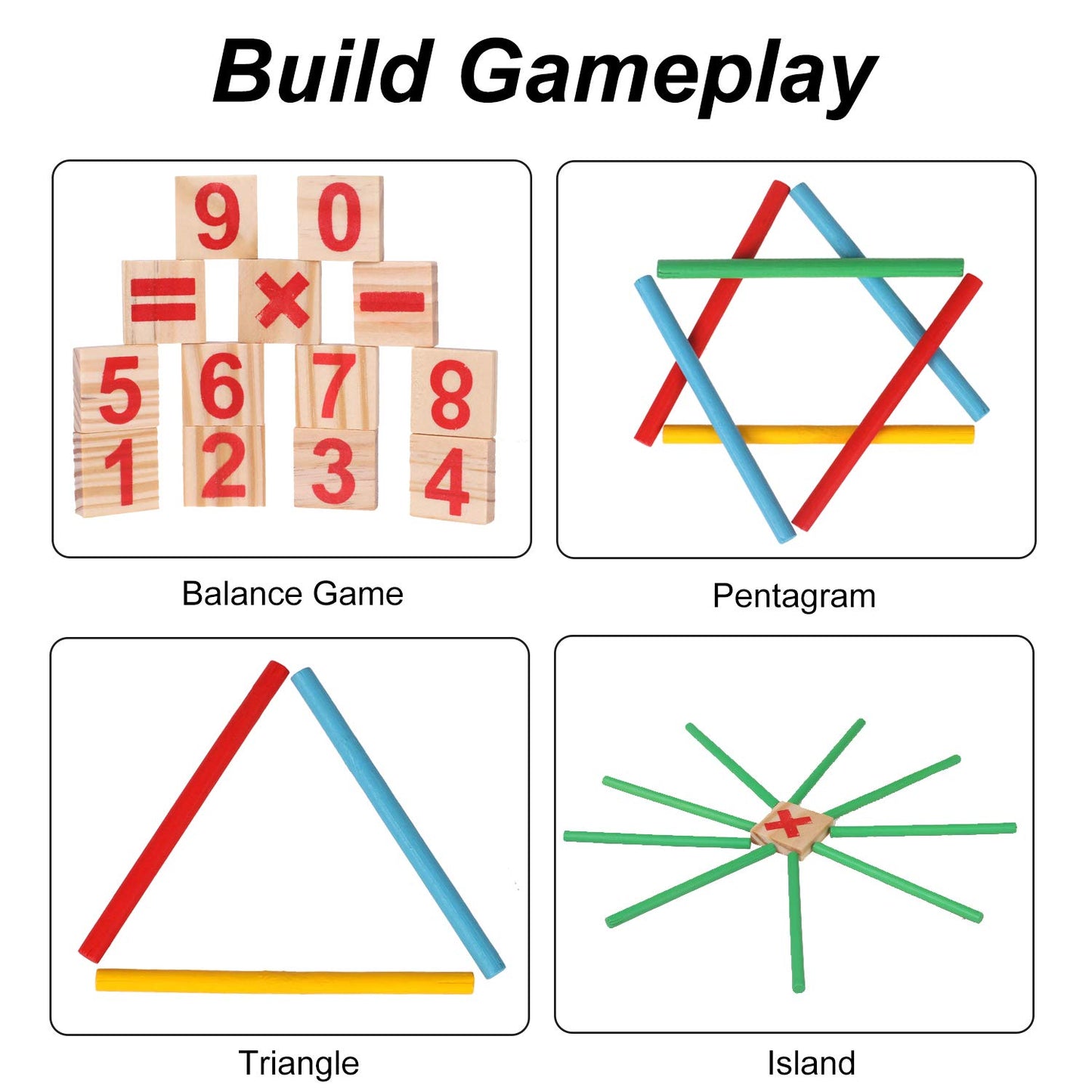 Mathematisches Montessori Holzspielzeug Rechenstäbchen Zahlenlernen
