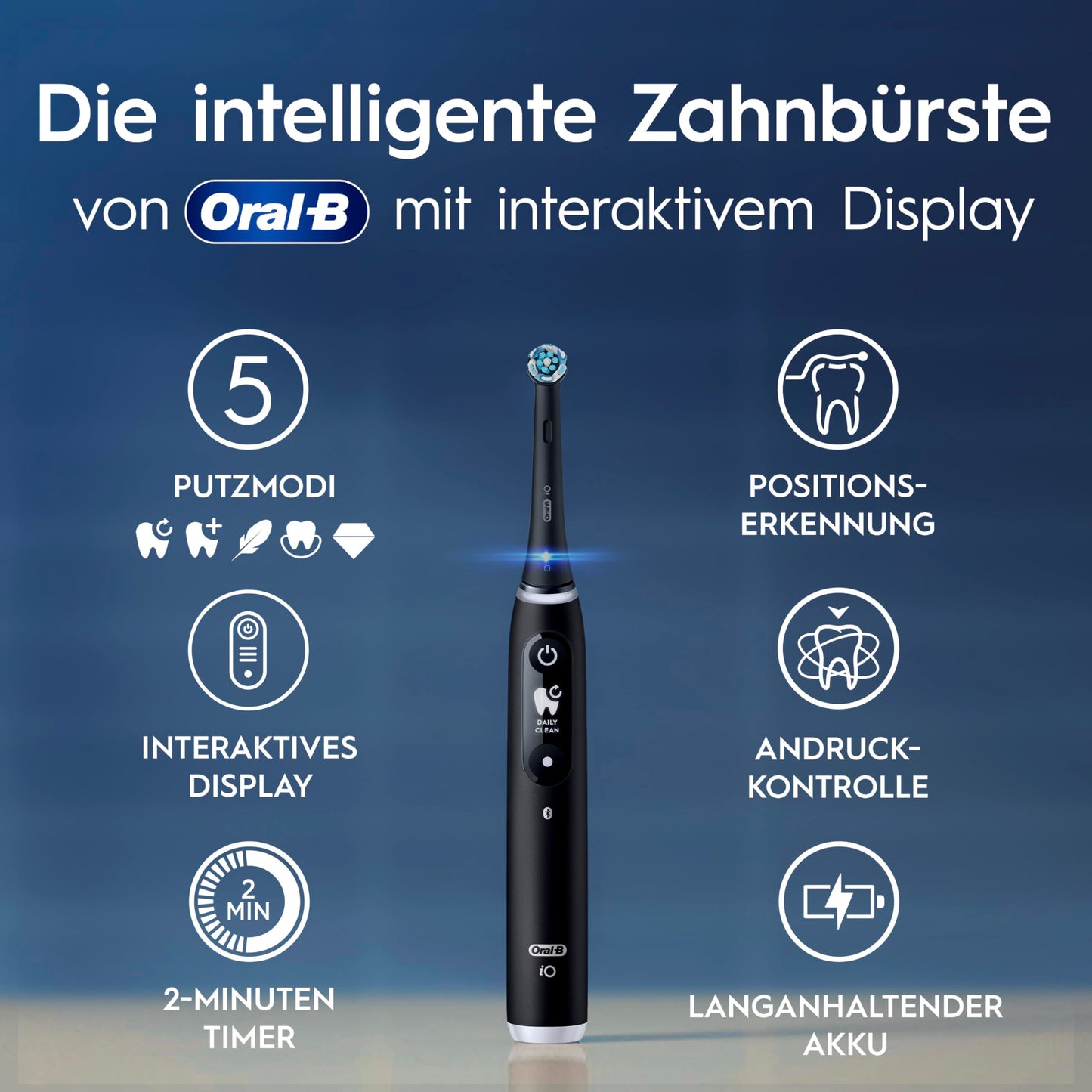Oral-B iO Series 6 Plus Edition Elektrische Zahnbürste, Doppelpack — Electric Toothbrush, Inkl. 4 Aufsteckbürsten, 5 Putzmodi für Zahnpflege, Reise-Etui — Designed by Braun, Schwarz/Rosa