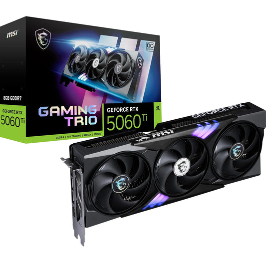 MSI GeForce RTX 5060 Ti 8G Gaming Trio OC - 8 GB GDDR7 (28Gbps/128-bit), PCIe 5, Boost: 2647 MHz, HDMI 2.1b, DisplayPort 2.1b