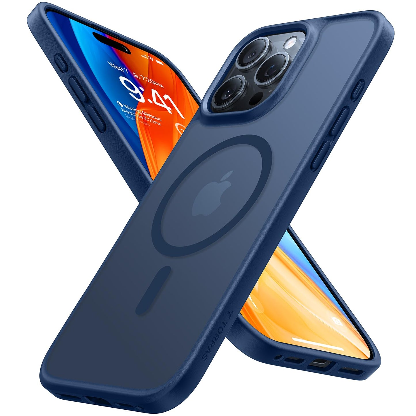 TORRAS 2026 Neu Guardian-Mag für iPhone 16 Pro Hülle für MagSafe Zertifizierte Militärschutz & Magnetkraft Handyhülle iPhone 16 Pro Case Stoßfest Kratzfest Schutzhülle Cover Edle Matt Blau