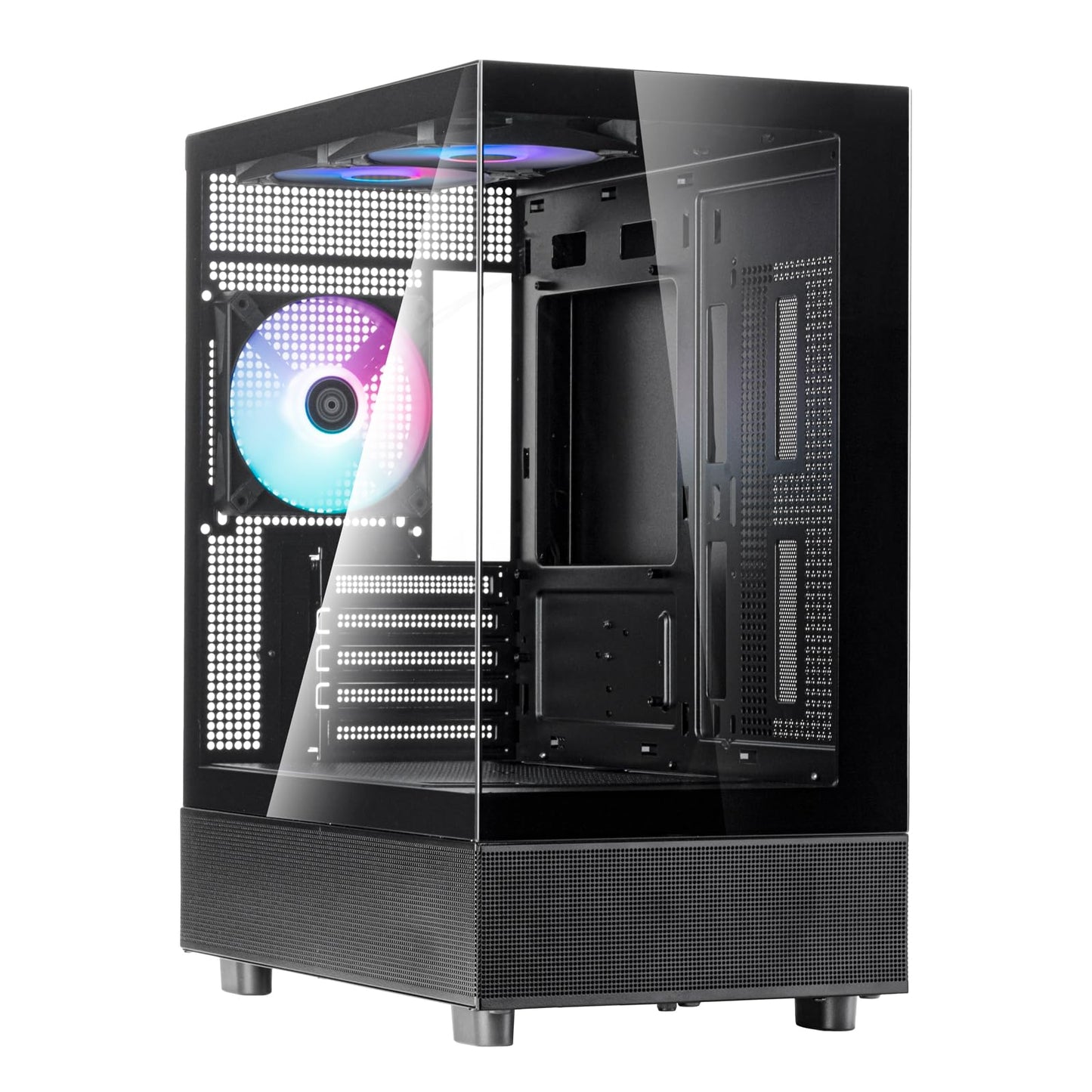 SilverStone Technology SST-LD04-B-ARGB - Lucid Serie, Panorama-Micro-ATX-Gehäuse mit beachtlichem 270°-Sichtfeld