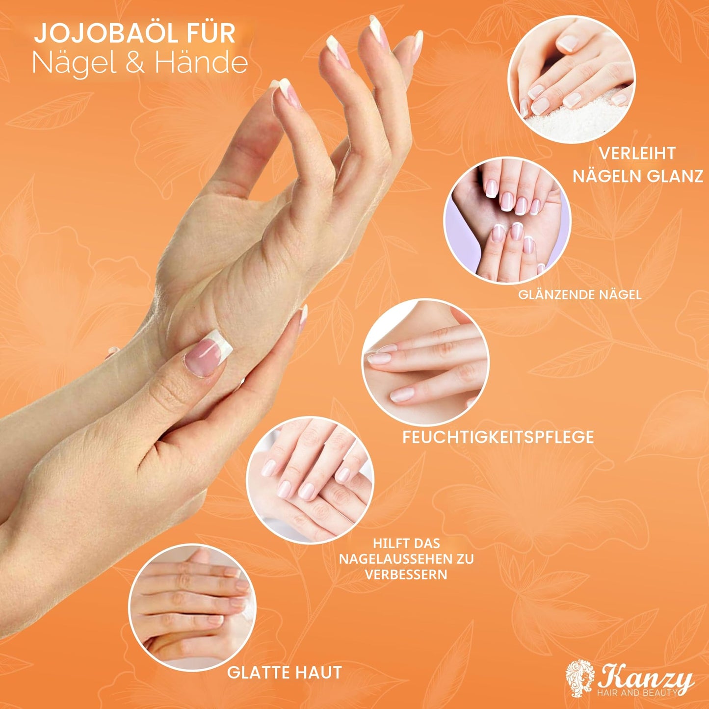 Kanzy Jojobaöl Kaltgepresst 100% Reines Gold, 120ml für Haut, Haare und Nägel, Gesichtsöl und Körperöl, Vegan & Hexanfrei, Jojobaöl, Anti-Falten, Natürliche Intensiv Feuchtigkeitspflege