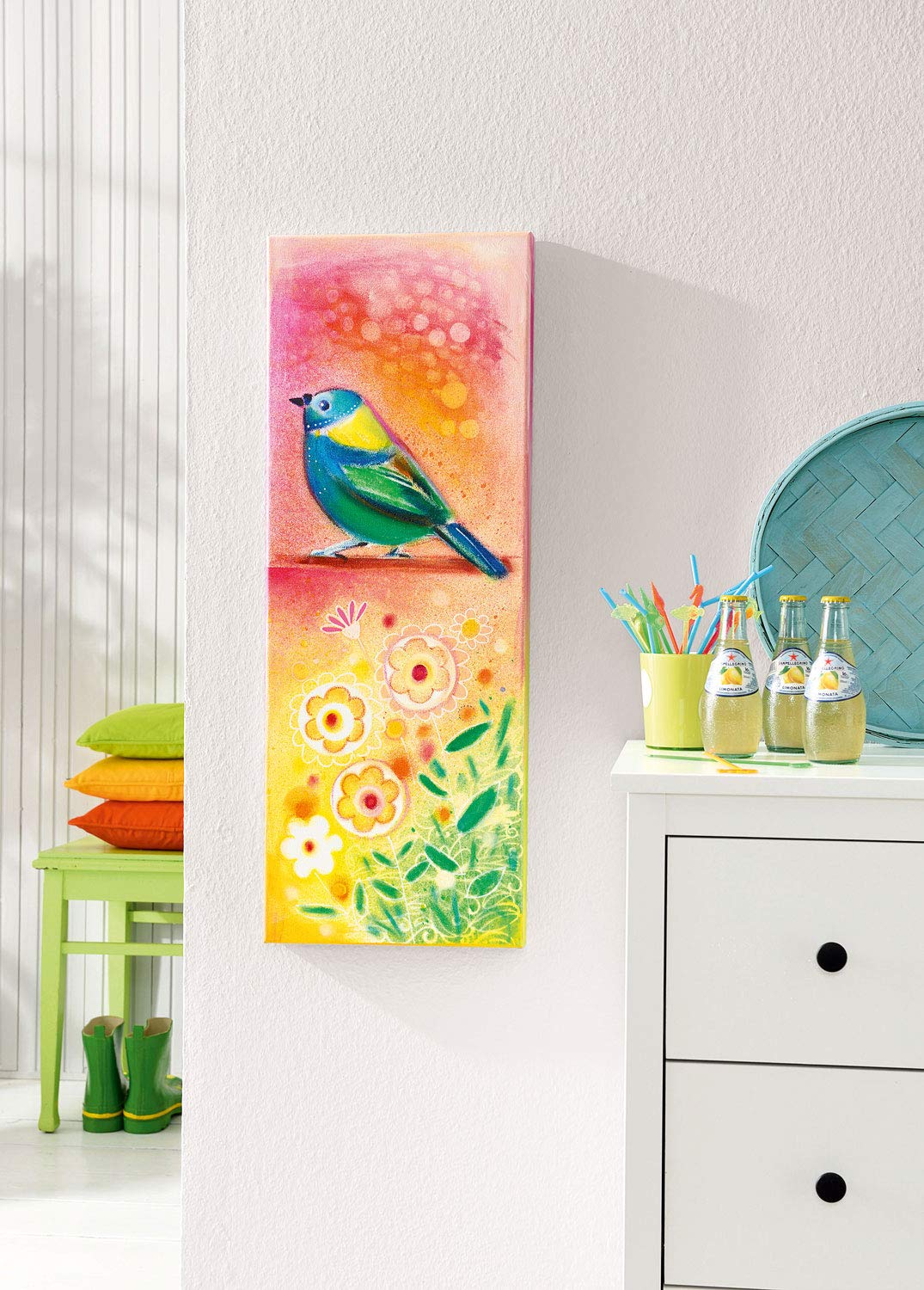 Marabu 12010050053 - Acryl Color dunkelblau 100 ml, cremige Acrylfarbe auf Wasserbasis, schnell trocknend, lichtecht, wasserfest, zum Auftragen mit Pinsel und Schwamm auf Leinwand, Papier und Holz