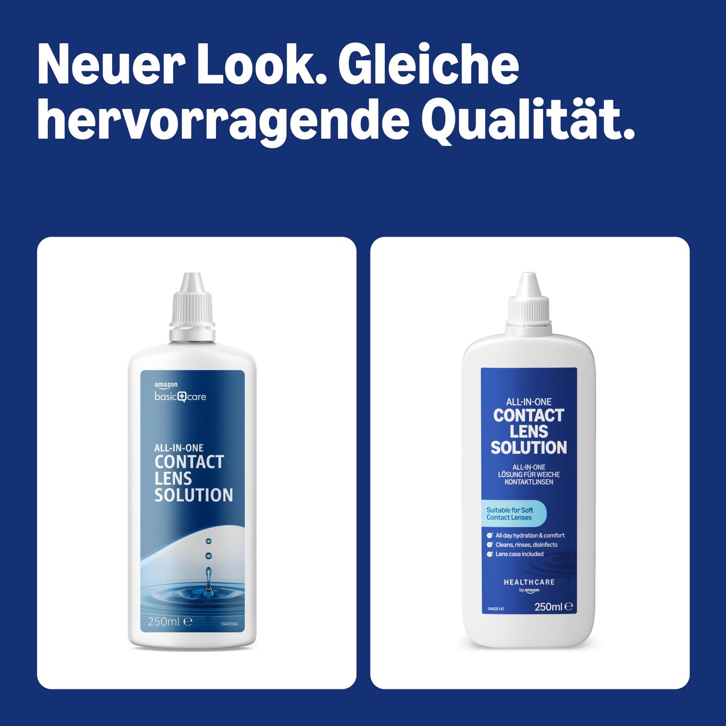 Healthcare by Amazon All-In-One Kontaktlinsenflüssigkeit, 2 x 250 ml (briefkastenfreundlich) (Früher eine Marke von Amazon Basic Care, identisches Produkt)