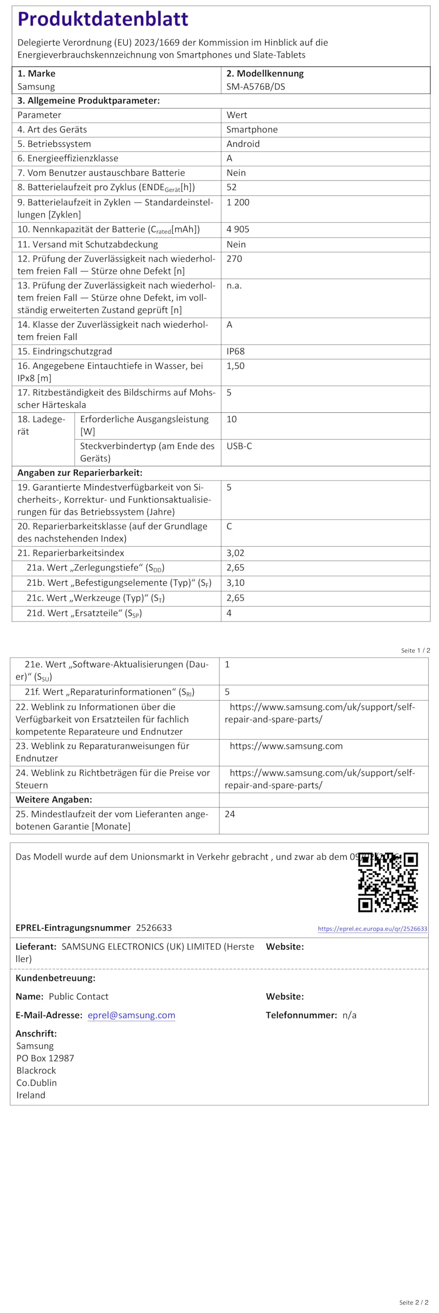 Samsung Galaxy A57 5G, Schlankes AI-Smartphone, Awesome Intelligence, 256 GB Speicherplatz, 50 MP Weitwinkel-Kamera, Bis zu 2 Tage Akkulaufzeit, IP68, Awesome Gray, 2,5 Jahre Herstellergarantie