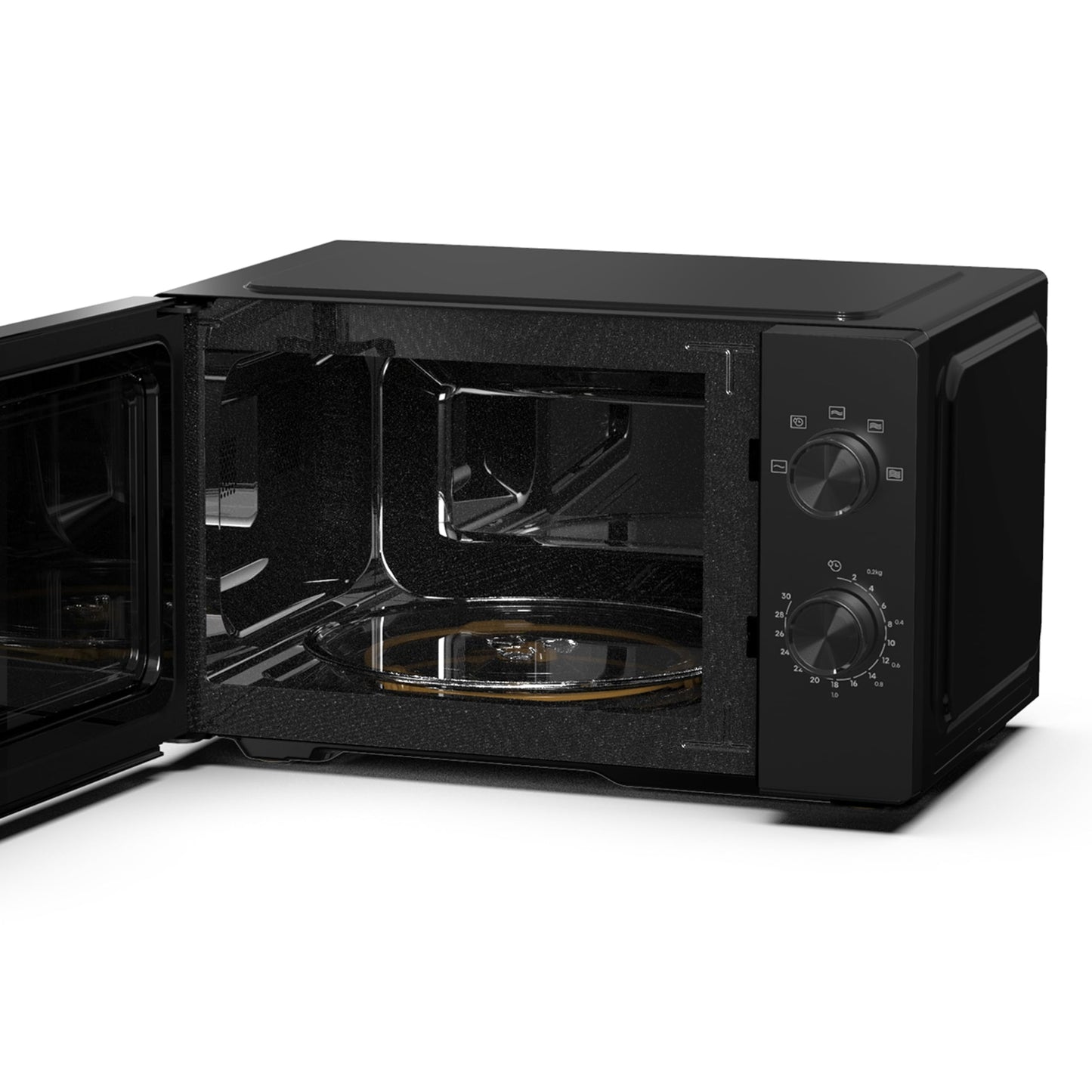 Hisense H20MOBP1HI Mikrowelle /20 L /700W /InverterTech/Keramikbeschichtung/Premium Glas/Maßgeschneidert, Mehrphasiges Kochen/Auftaufunktion/5 Leistungsstufen/Kindersicherung/Schwarz