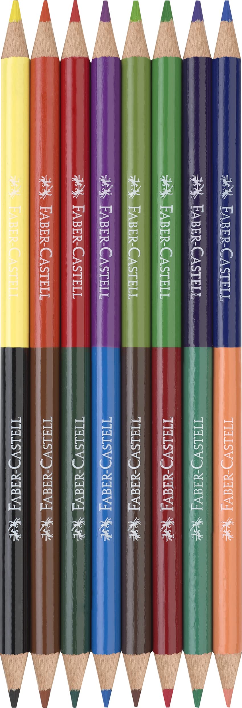 Faber-Castell 116197 - Buntstifte Set Bicolor, 8 Malstifte mit 16 Farben