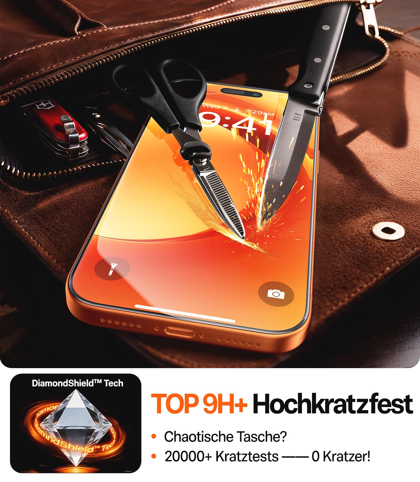 TORRAS Präzise für iPhone 17 Pro für Panzerglas [Full Screen] Exklusive Schutzfolie für iPhone 17 Pro Folie 9H+ glas [Nr.1 Stoßfest], Auto Montage, Kompatibel mit Hülle, 2 Stück
