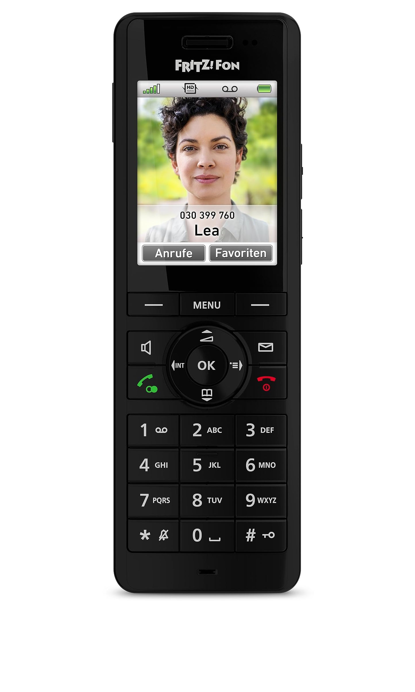 FRITZ!Fon X6 Black DECT-Komforttelefon (hochwertiges Farbdisplay, HD-Telefonie, Full-Duplex-Freisprechen, Steuerung FRITZ!Box-Funktionen), schwarz, deutschsprachige Version