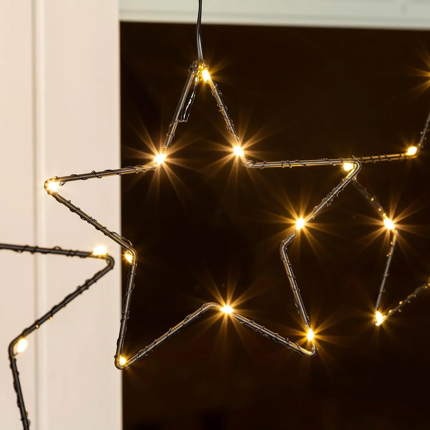 Sternenvorhang Lichterkette LED Timer Batterie 80x85 cm