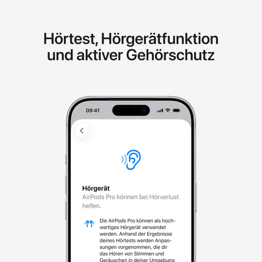 Apple AirPods Pro 3 Kabellose In‑Ear Kopfhörer, Aktive Geräuschunterdrückung, Herzfrequenzmessung, Hörgerätefunktion, Bluetooth Kopfhörer, 3D Audio, Hi‑Fi Sound, Laden über USB‑C