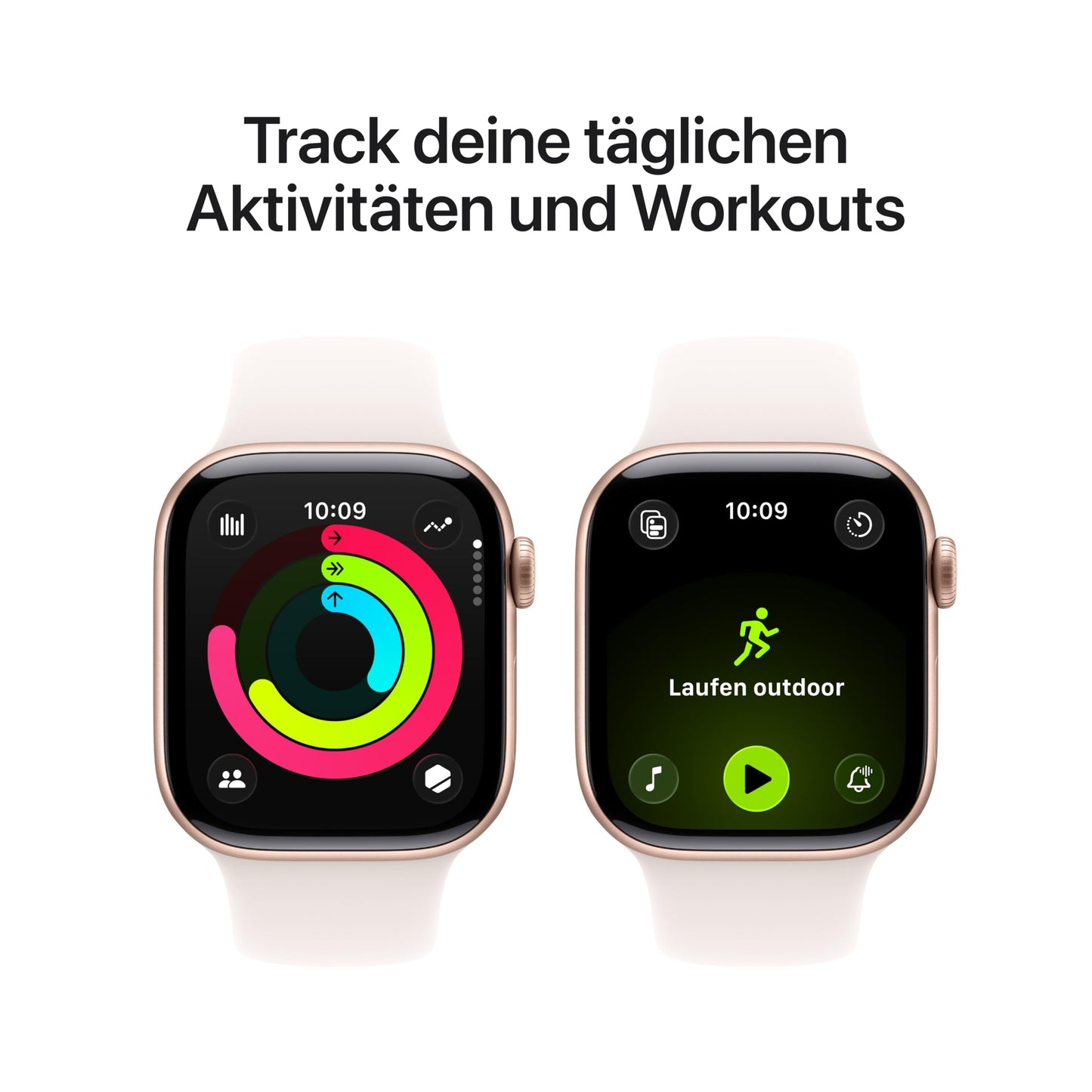 Apple Watch Series 11 GPS + Cellular 42 mm Smartwatch mit Aluminiumgehäuse in Roségold und Sportarmband in Blassrosa (S/M), Schlafindex, Fitnesstracker, Gesundheitsüberwachung, Always-On Display