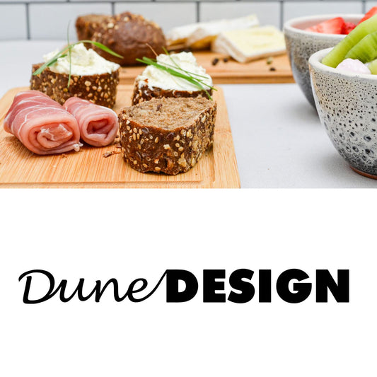 DuneDesign Bambus Frühstücksbrettchen 6er Set klein mit Saftrille 22x15 cm-DuneDesign