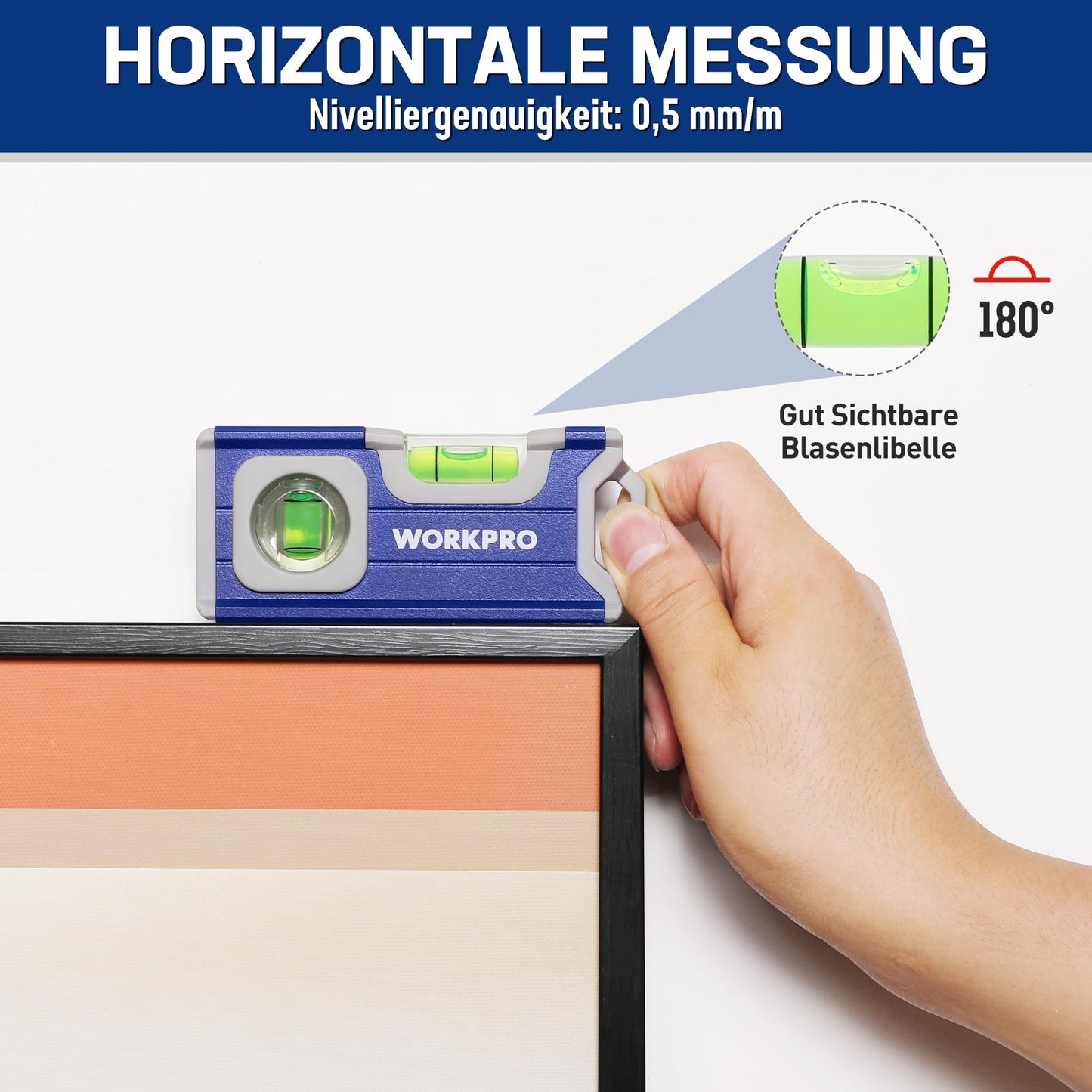 Magnetische Wasserwaage 115 mm mit 2 Libellen für präzise Messungen