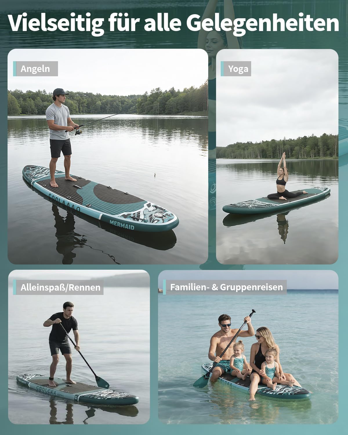 COOLCAA SUP Board 355cm – Aufblasbares Paddleboard für Profis