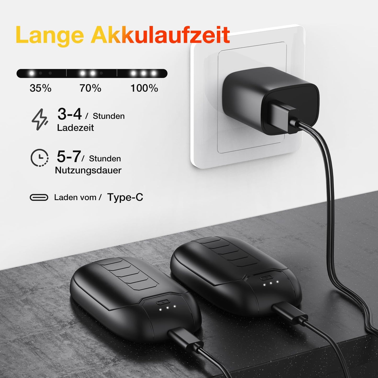 Tragbarer Magnetischer Handwärmer mit 3 Heizstufen für Outdoor