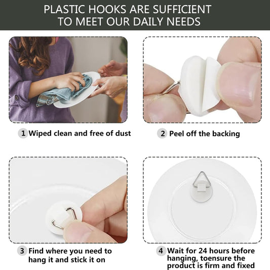 30 Stück Selbstklebende Bildaufhänger für Bilder Poster und Dekoration Weiß-xiaoxiaozhijia