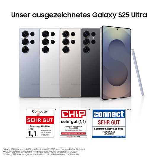 Samsung Galaxy S25 Ultra AI Smartphone mit Galaxy AI, Ohne Vertrag, Handy mit Android, 12 GB RAM, 512 GB Speicher, 200-MP-Kamera, Titanium Gray, 3 Jahre Herstellergarantie [Exklusiv auf Amazon]