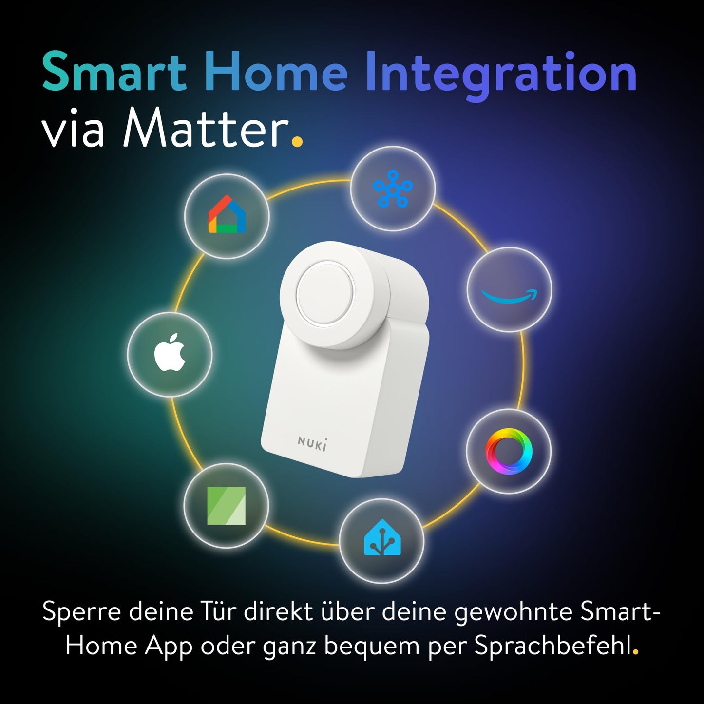 Nuki Smart Lock Go (2025) mit Bluetooth, WLAN & Matter, elektronisches Türschloss macht Smartphone zum Schlüssel, Nachrüsten ohne Zylindertausch – Smart Lock inkl. Keypad