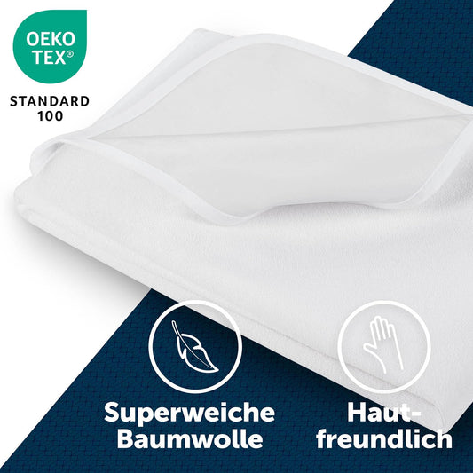 Blumtal Matratzenschoner 90x200cm - wasserdichte Matratzenauflage 90x200cm aus 80% Baumwolle - Oeko-TEX zert. Inkontinenzunterlage waschbar bis 95 °C - knisterfreier Bett Topper - Bettwanzen Schutz