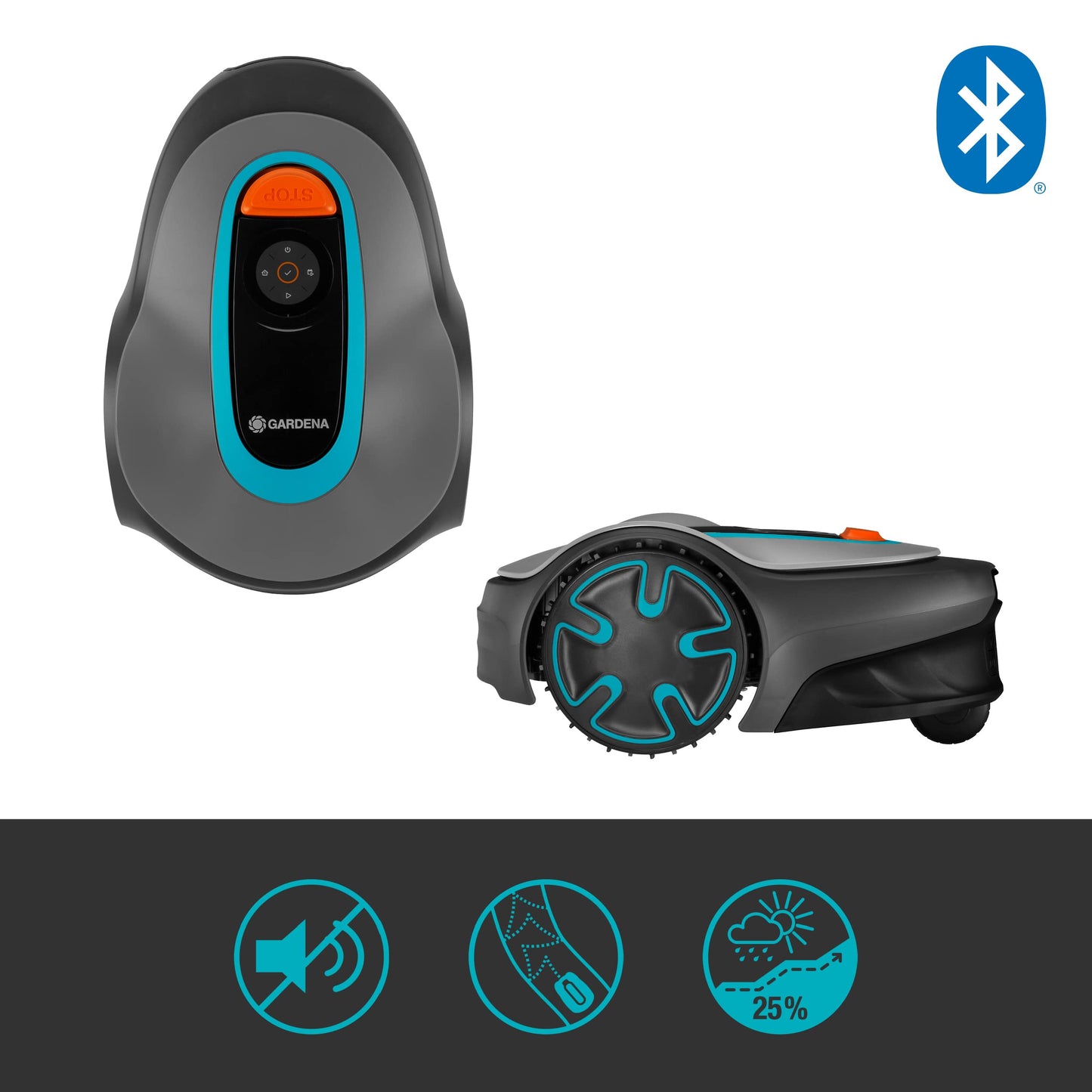 Gardena Mähroboter SILENO minimo 350 m² exklusiv für Amazon: intelligenter Rasenmäher mit optimaler Konnektivität, mit Gardena Bluetooth App programmierbar (15208-47)