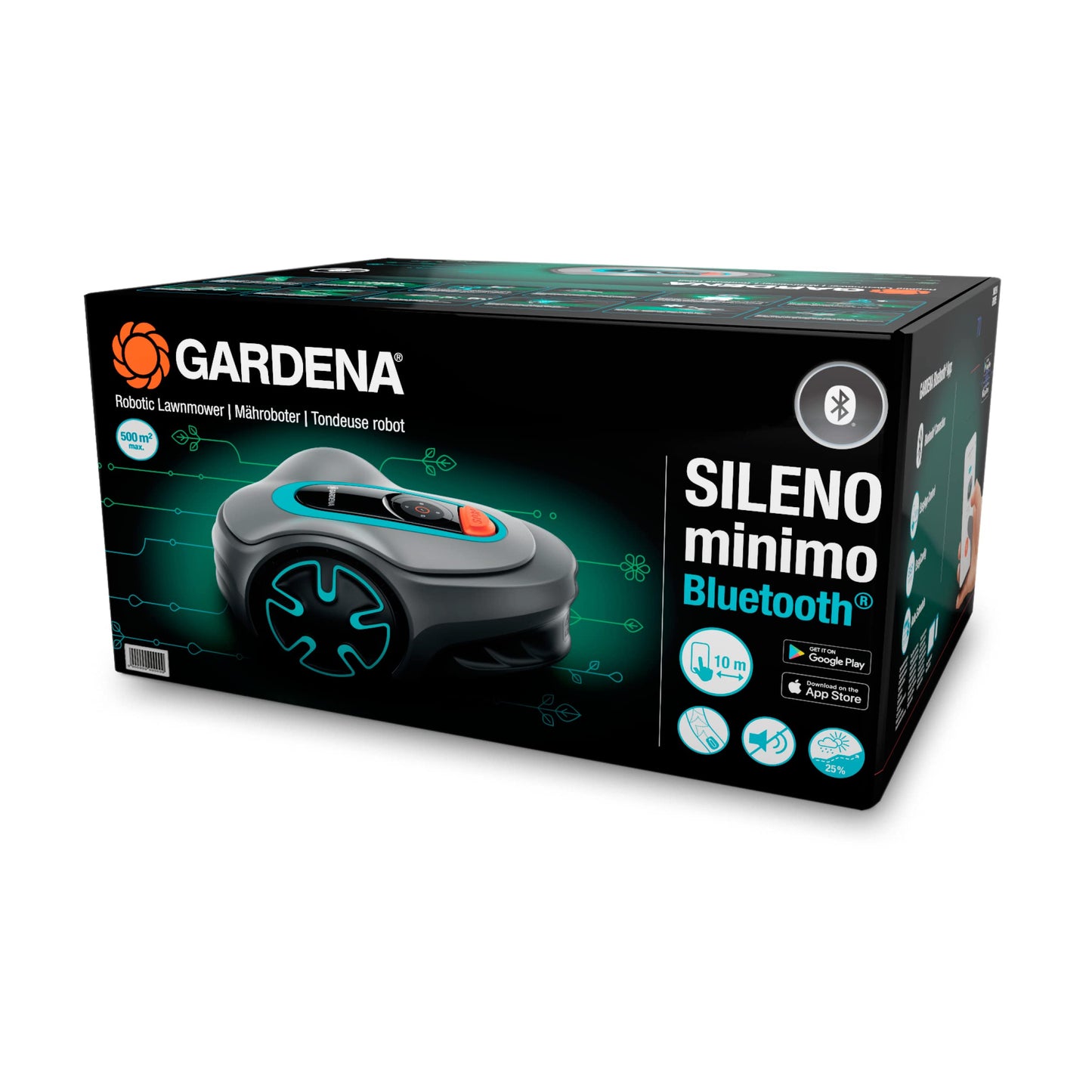 Gardena Mähroboter SILENO minimo 350 m² exklusiv für Amazon: intelligenter Rasenmäher mit optimaler Konnektivität, mit Gardena Bluetooth App programmierbar (15208-47)