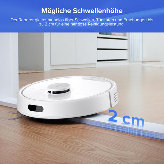 roborock Q7 L5+ Saugroboter mit Wischfunktion, Automatischer Staubentleerung, Dual Anti-Tangle System, 8.000 Pa Saugkraft, LiDAR-Navigation,Wischroboter für Teppich, Tierhaare, APP Steuerung, Weiß