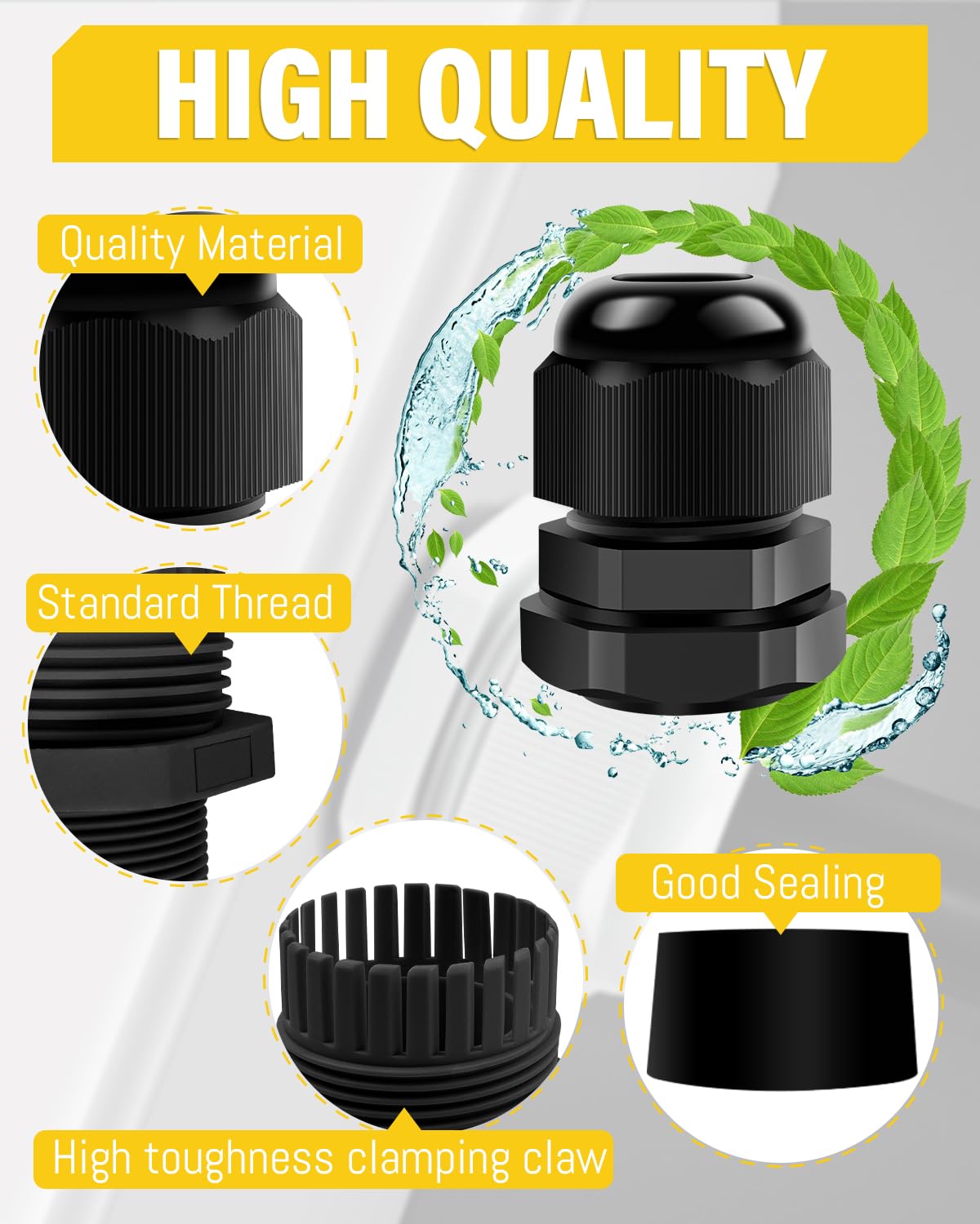 Vielseitiges 50 teiliges Kabelverschraubung Set IP68 Wasserdicht