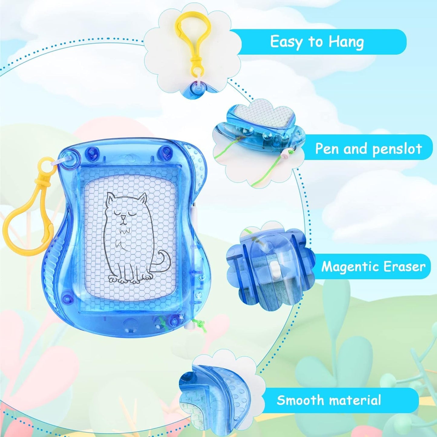 Mini Maltafel Set als Schlüsselanhänger für Kinder 12 Stück Kreatives Zeichnen