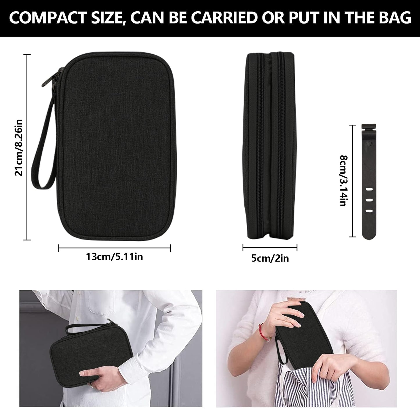 Kabeltasche Elektroniktasche Wasserdicht Doppelter Reissverschluss Organizer-OdiuK