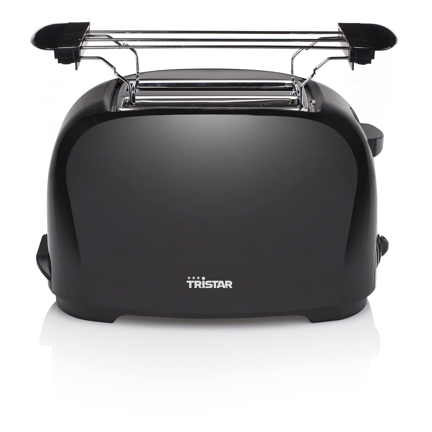 Kompakter Toaster mit 6 Bräunungsstufen und Brötchenaufsatz