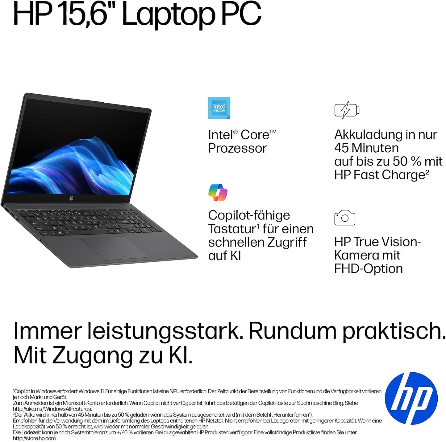 HP 15,6" Laptop – Intel Core 5, 16GB RAM, 512GB SSD